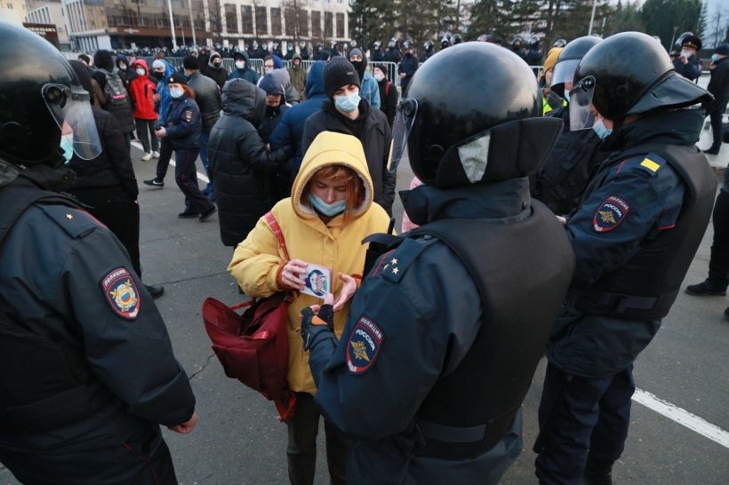 Митинг за Навального в Барнауле, 21.04.2021 Фото:Олег Укладов