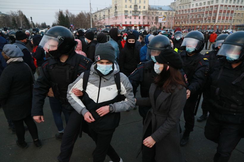 Митинг за Навального в Барнауле, 21.04.2021 Фото:Олег Укладов