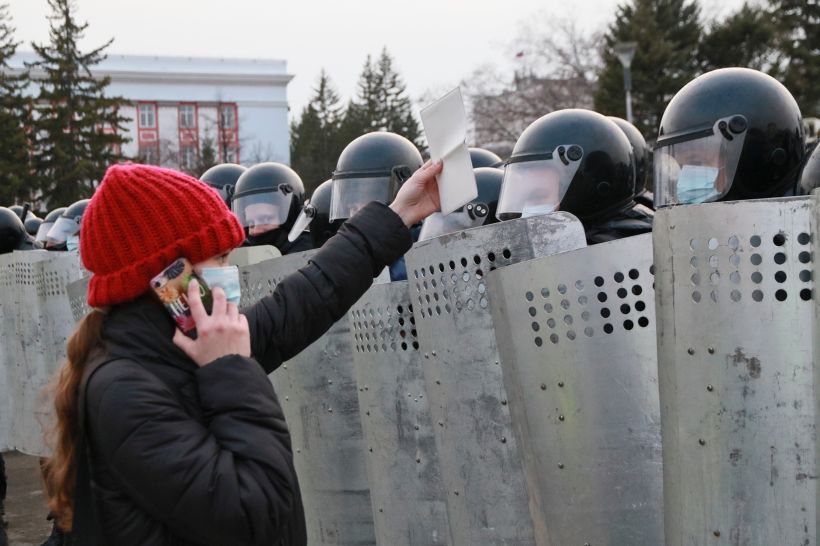 Митинг за Навального в Барнауле, 21.04.2021 Фото:Олег Укладов