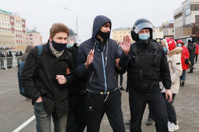 Митинг за Навального в Барнауле, 21.04.2021 Фото:Олег Укладов