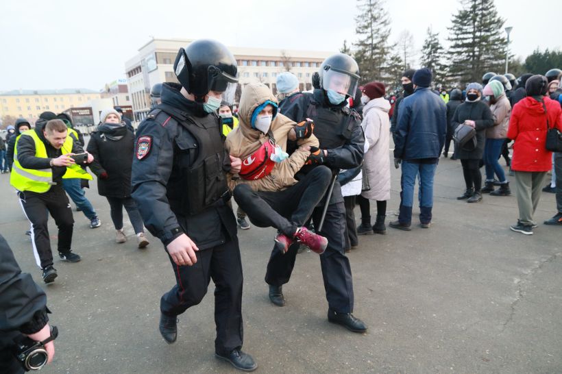Митинг за Навального в Барнауле, 21.04.2021 Фото:Олег Укладов