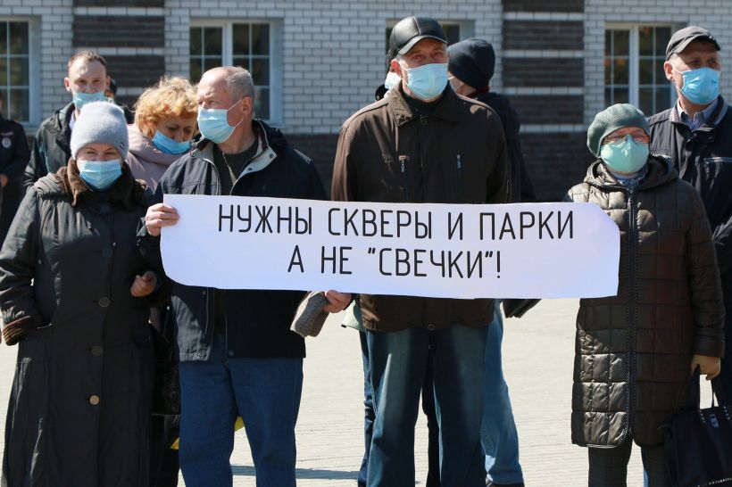 Митинг против точечной застройки Барнаула Фото:Олег Укладов