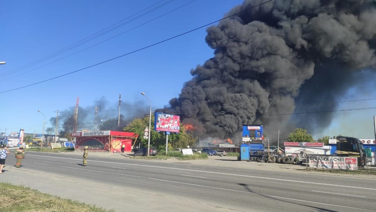 Пожар на АГЗС в Новосибирске