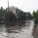 Лови волну. Из-за сильного ливня в Барнауле появились новые фонтаны и озера (видео)