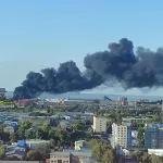 Крупный пожар произошел на трансформаторе шинного комбината в Барнауле