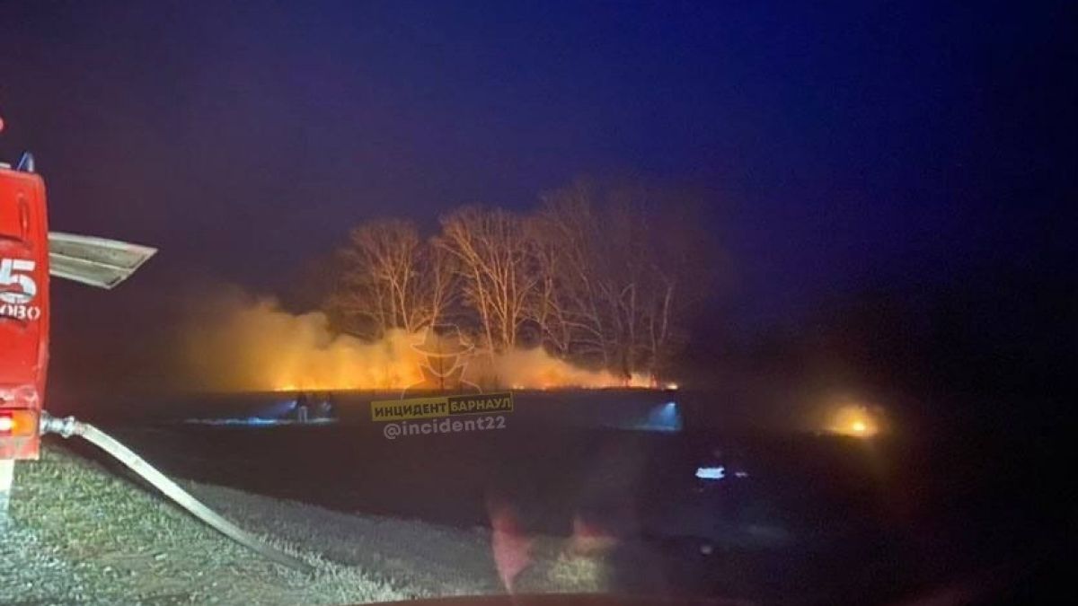 Пожар на трассе Барнаул - Рубцовск