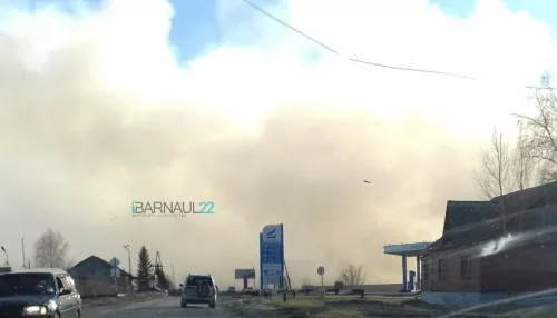 В Алтайском крае дороги заволокло дымом из-за пожаров на полях