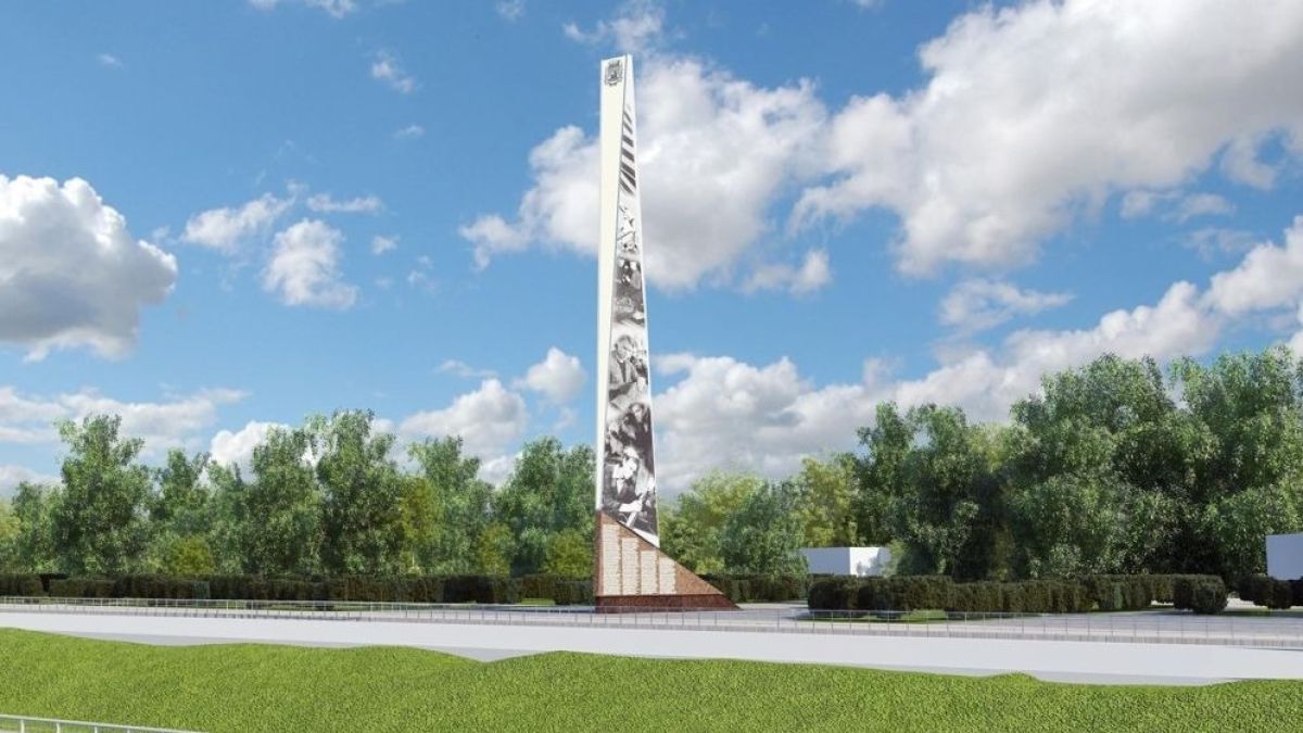 Дизайн-проект стелы "Город трудовой доблести" в Барнауле