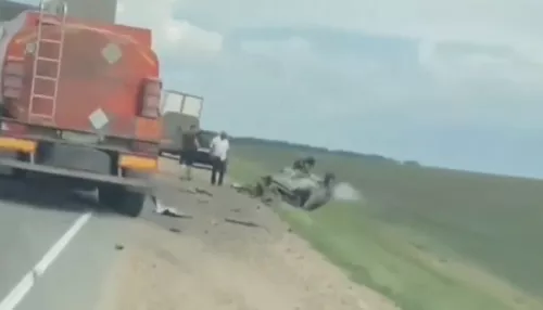 На трассе Бийск – Барнаул произошло жесткое ДТП с перевертышем