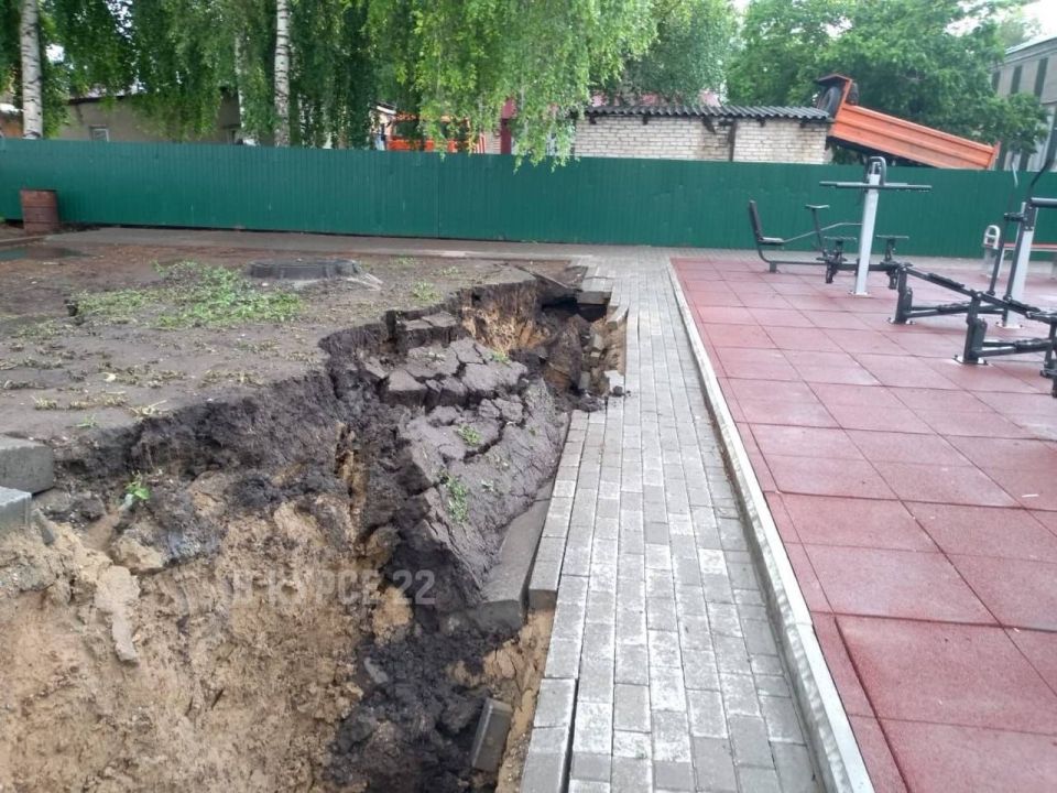 Последствия дождя в селе Романово