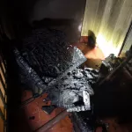 В Барнауле ночью загорелась квартира в  доме под шпилем