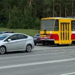 В Барнауле на Горе авария заблокировала движение трамваев