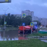 В Барнауле из-за подтопления перекрыли движение на улице Попова