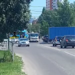 Собянинский трамвай въехал в грузовик в центре Барнаула