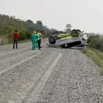 На трассе в Алтайском крае произошло ДТП с опрокидыванием автомобиля