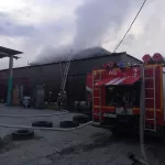 Крупный пожар произошел рано утром в Барнауле на складе кормов