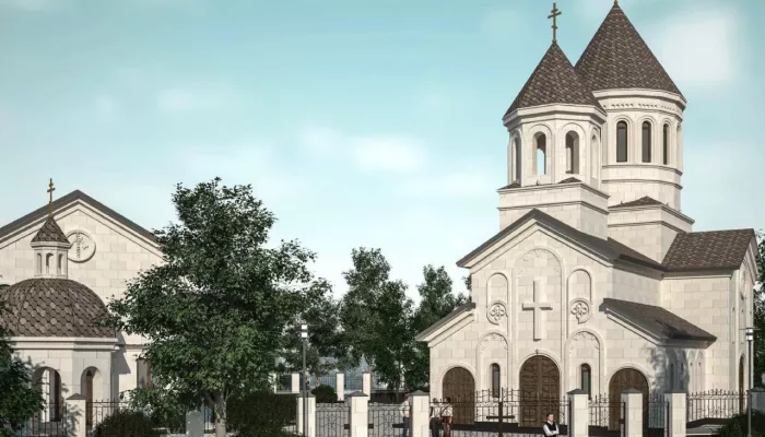 В частном секторе Барнаула начали строить православный храм в грузинском стиле