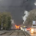 Огонь из окон. В Бийске сгорел трамвайный вагон на линии
