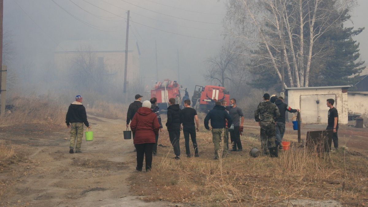 Пожар в Змеиногорске