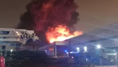 В Санкт-Петербурге произошел мощный пожар на складе