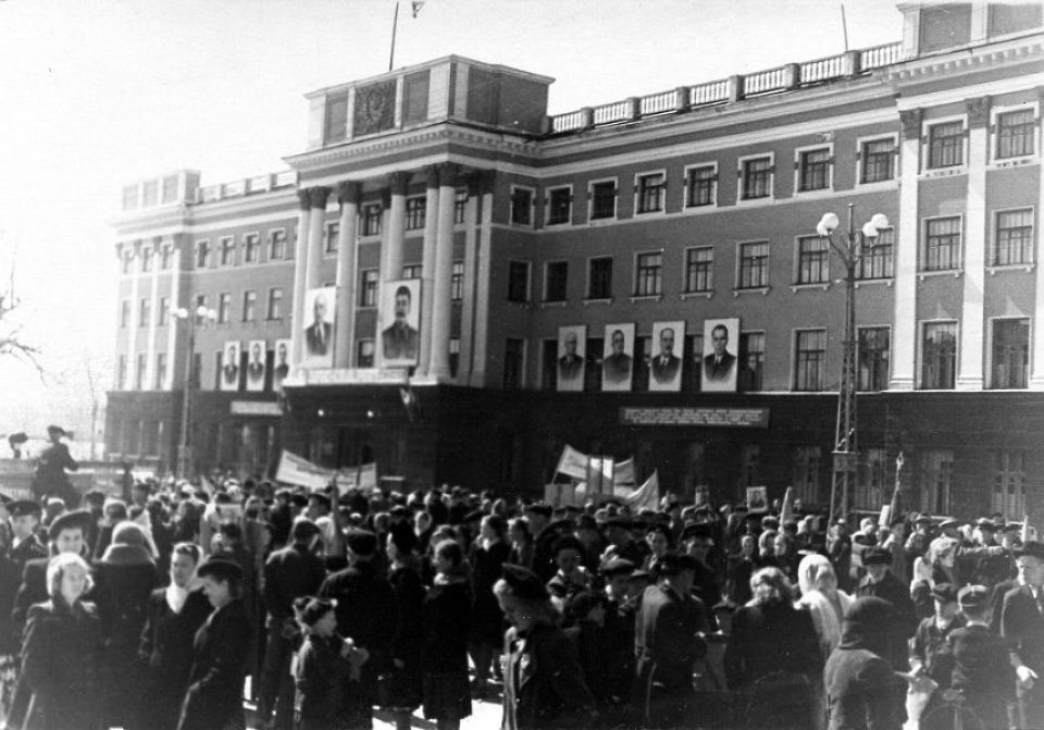 Митинг в Барнауле, 50-е годы.