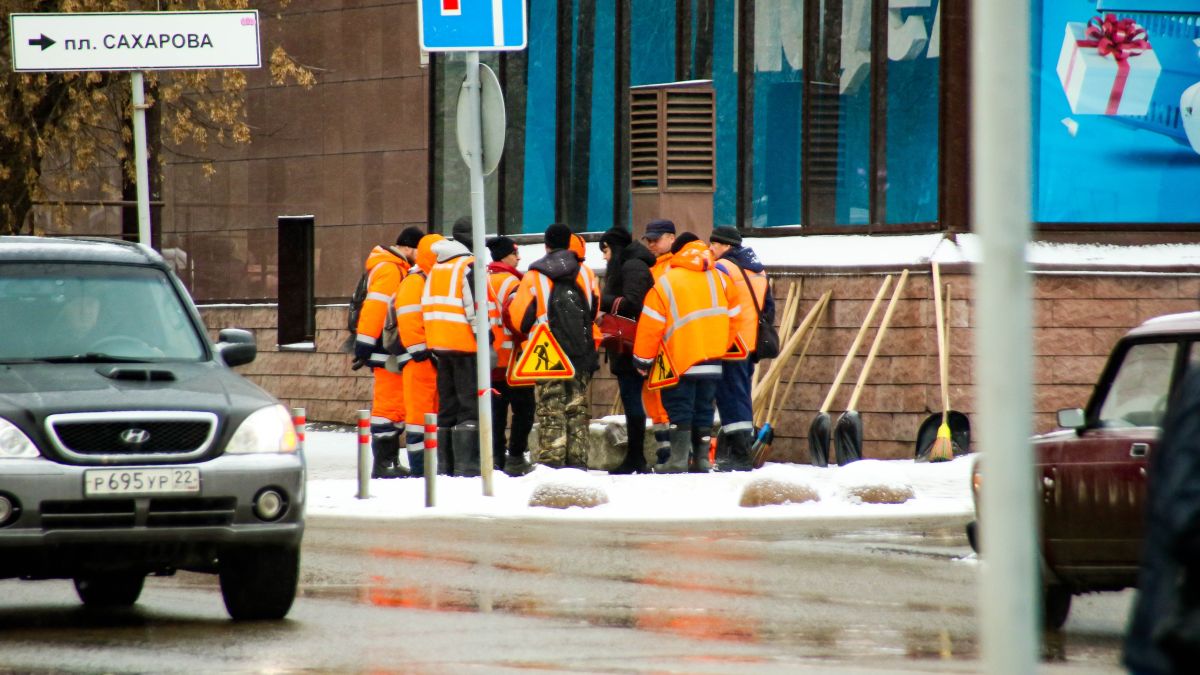 Снегопад в Барнауле