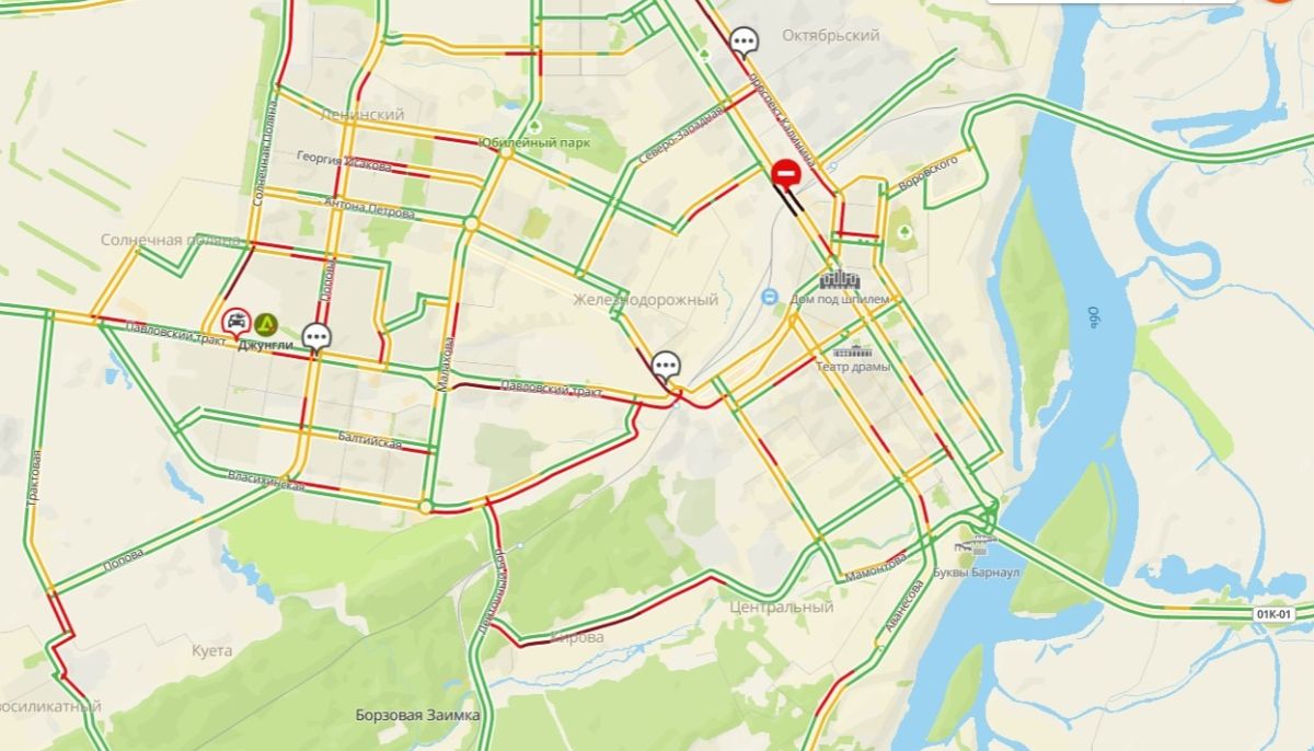 Пробки барнаул онлайн сейчас карта со спутника в реальном