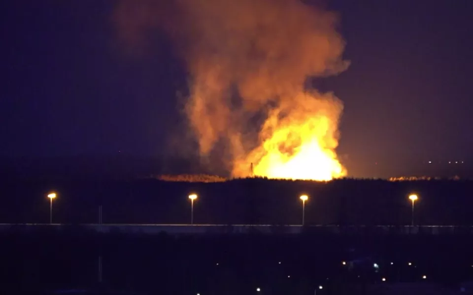 В Ленобласти загорелся газопровод Белоусово - Ленинград