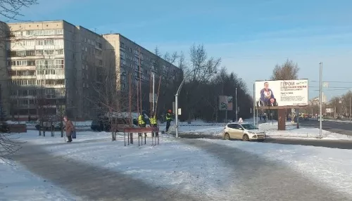 В Барнауле начали установку первых из 45 светофоров на одном перекрестке