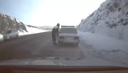 Жителей Алтайского края в заглохшей на трассе машине спасли полицейские