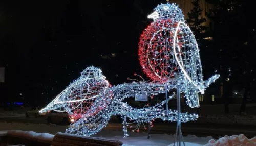 Святящиеся снегири и упряжка оленей: как Барнаул украшают к Новому году