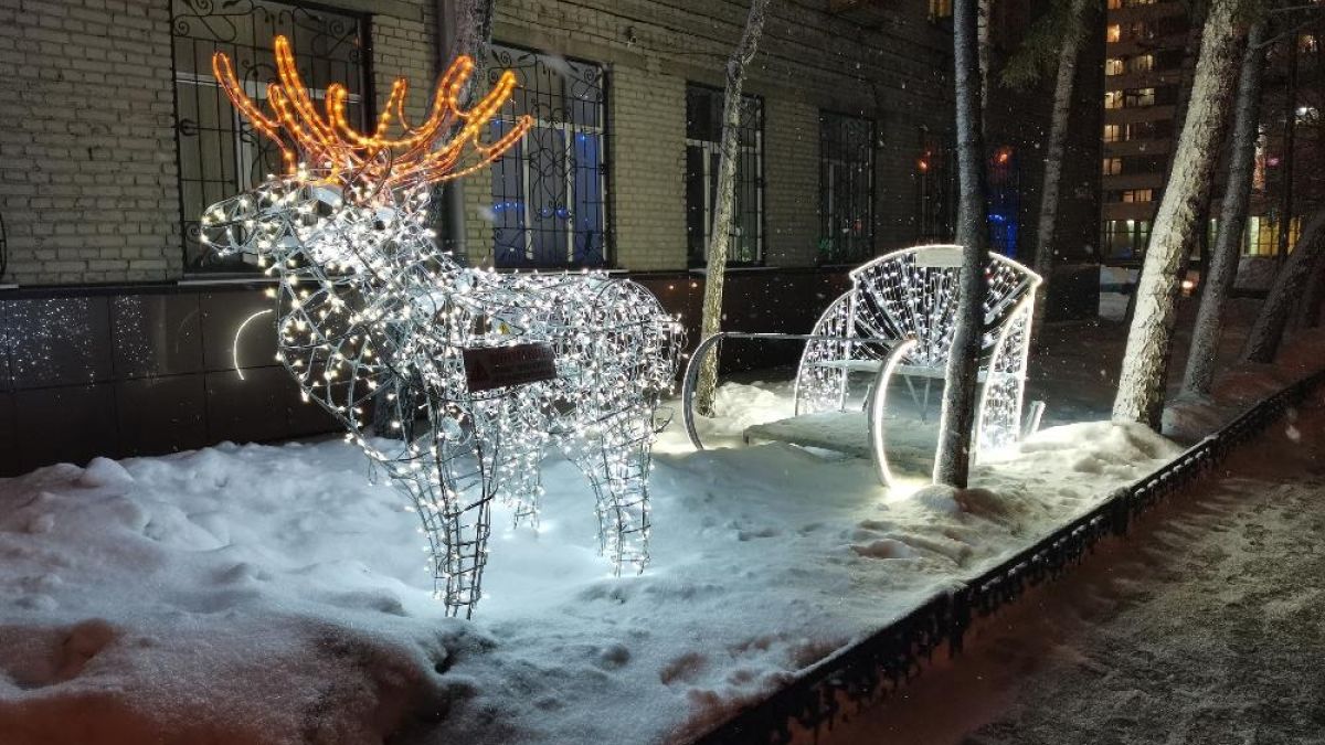 Новогодние украшения на улицах Барнаула