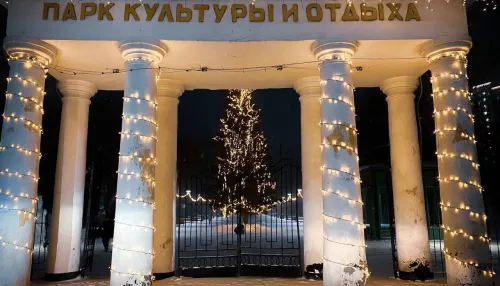 Барнаульский парк Изумрудный засветился новогодними огнями