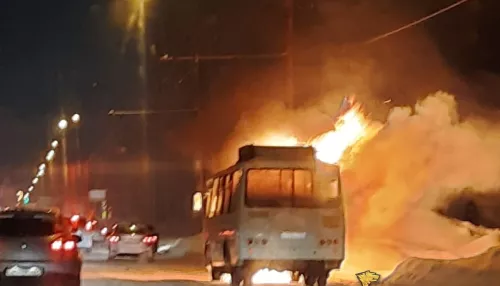 В Новосибирске на дороге пассажирский автобус вспыхнул как спичка