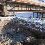 В Барнауле завершили укрепление грунта для опор моста на Новом рынке