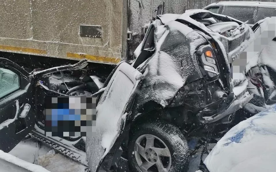 Под Новгородом в массовом ДТП столкнулись 32 автомобиля