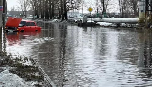 Улицы Бийска затонули в воде после воскресного потепления
