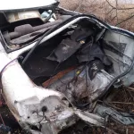 Житель Алтая всмятку разбил машину после жесткого ДТП