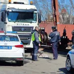 В Новосибирске машины ДПС устроили на мосту погоню за КамАЗом