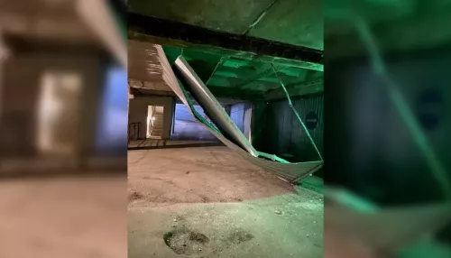В Барнауле на подземной парковке произошло обрушение потолка