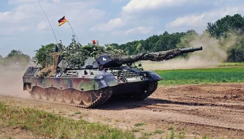 Российские бойцы затопили под Херсоном захваченный танк Leopard