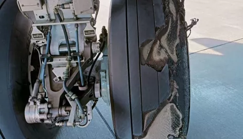 В Норильске аварийно сел самолет из-за повреждения части стойки шасси