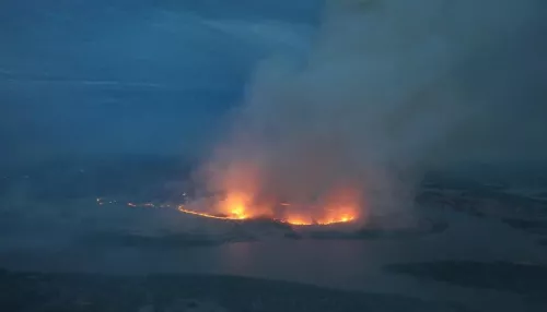 В Барнауле вновь произошел масштабный пожар на лугах