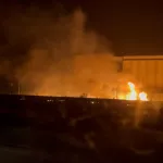 Ночью в Горняке произошел сильный пожар на элеваторе