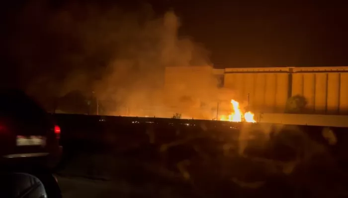 Ночью в Горняке произошел сильный пожар на элеваторе