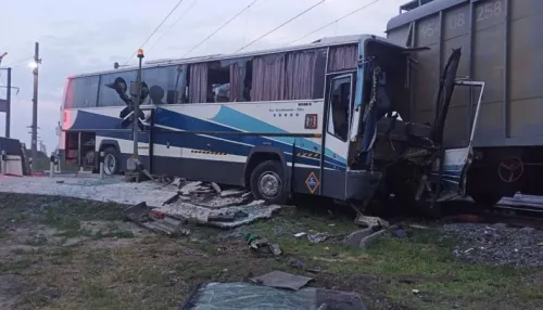 В Алтайском крае водитель автобуса заехал под поезд на красный сигнал семафора