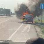 На трасcе Барнаул – Бийск сгорел автомобиль Nissan Teana