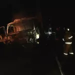 В Горном Алтае на Семинском перевале сгорел грузовик