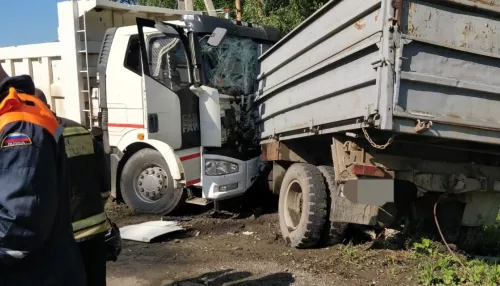 Водителя грузовика зажало в салоне после жесткого ДТП около алтайского села