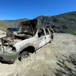 В Горном Алтае на перевале Кату-Ярык сгорела Toyota